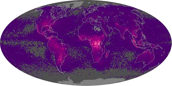 Blixtfrekvens över jorden